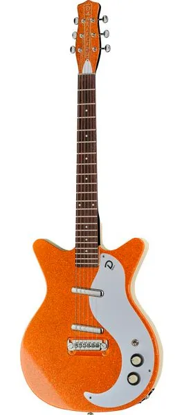 Danelectro 59M NOS+ Orange Metalflake edestä
